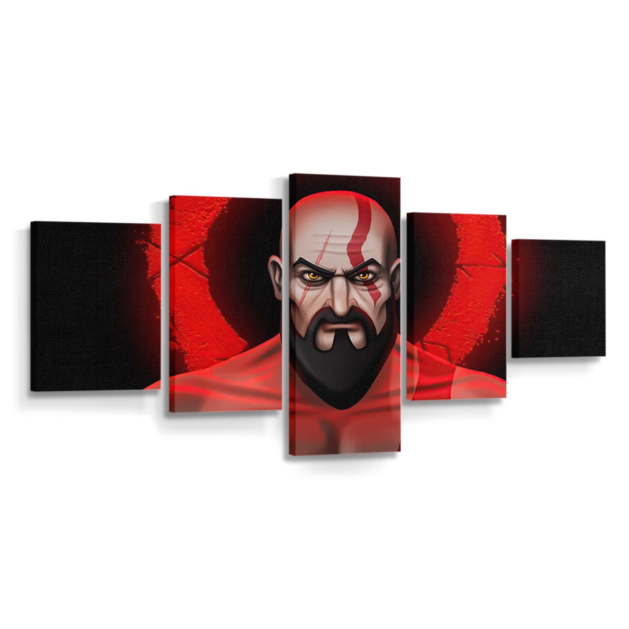 kratos cartoon illustration 5k 1s